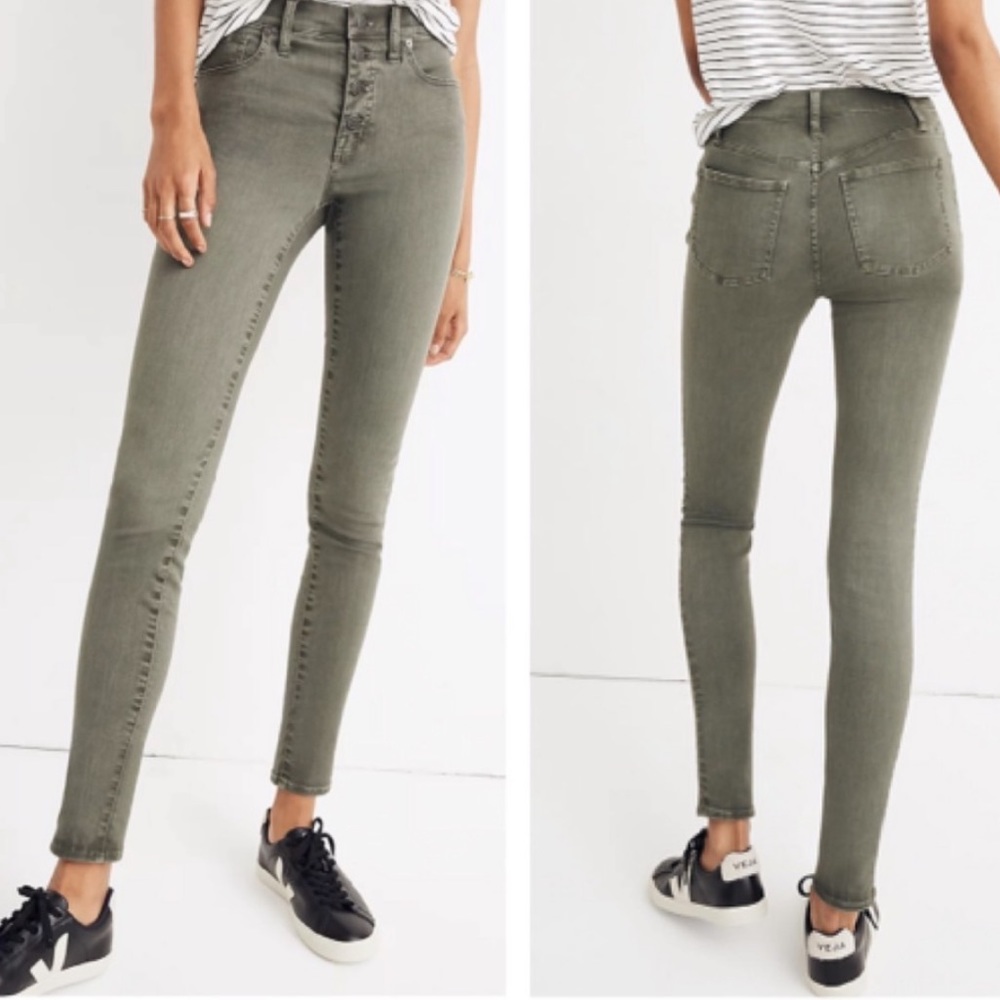 Madewell 9”High Rise Skinny Button Front Jeans